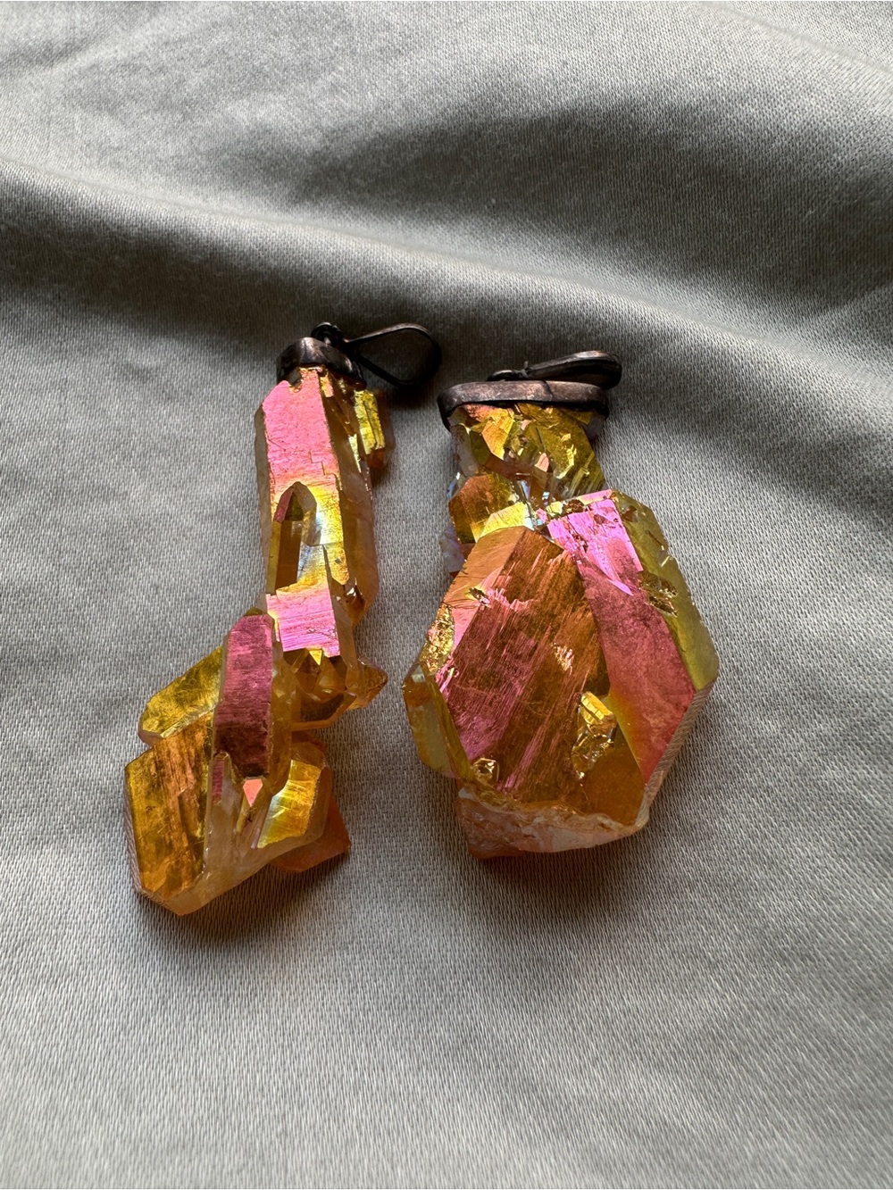 2 Citrine Blossom Pendants